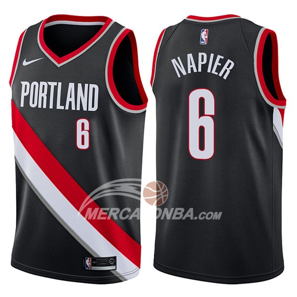 Maglia NBA Portland Trail Blazers Shabazz Napier Icon 2017-18 Nero